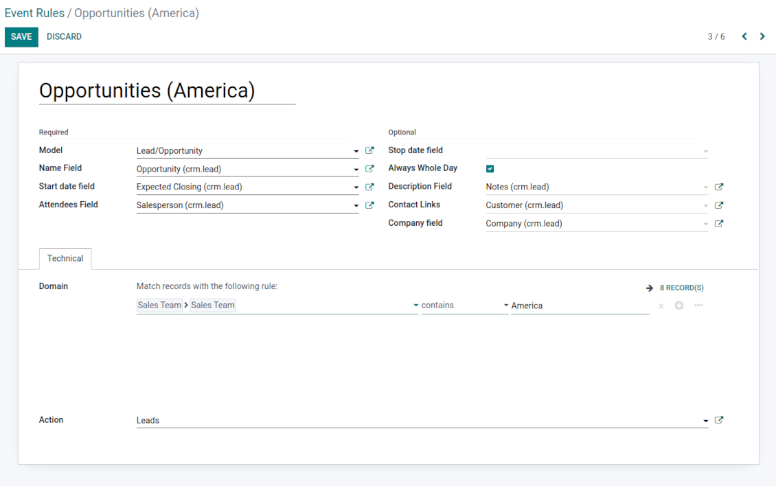 Odoo CRM super calendar