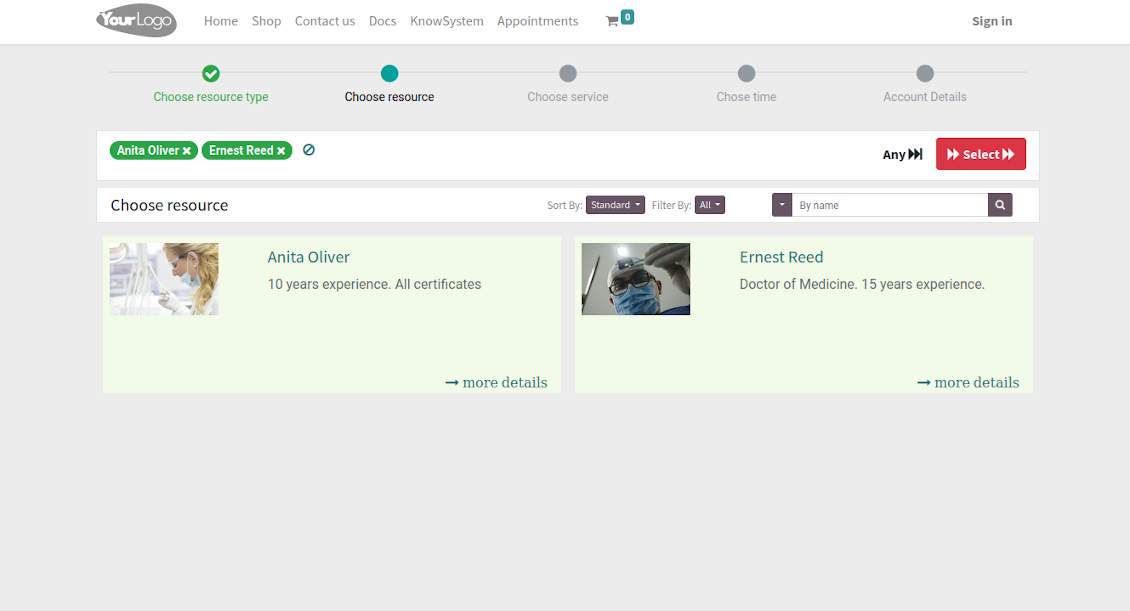 Odoo website resource booking page