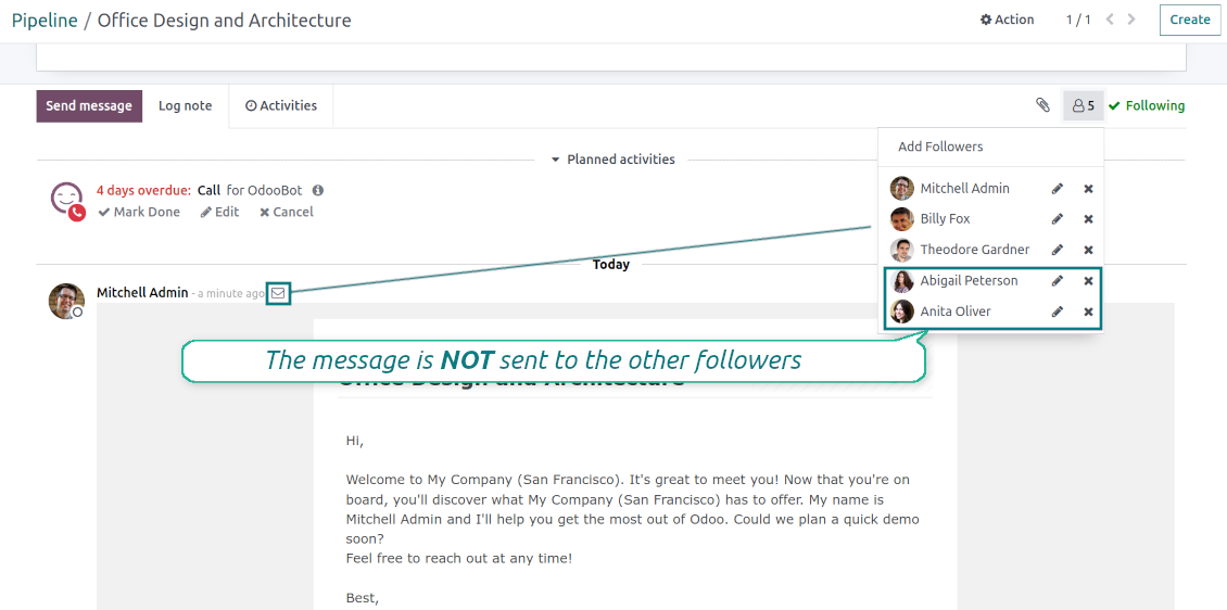 Odoo confidential discussion