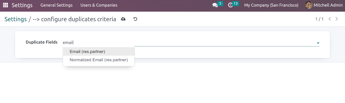Rigid parameters to consider contact duplicates