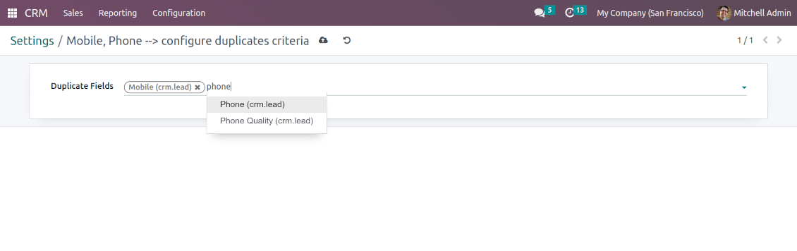Odoo: duplicates parameters