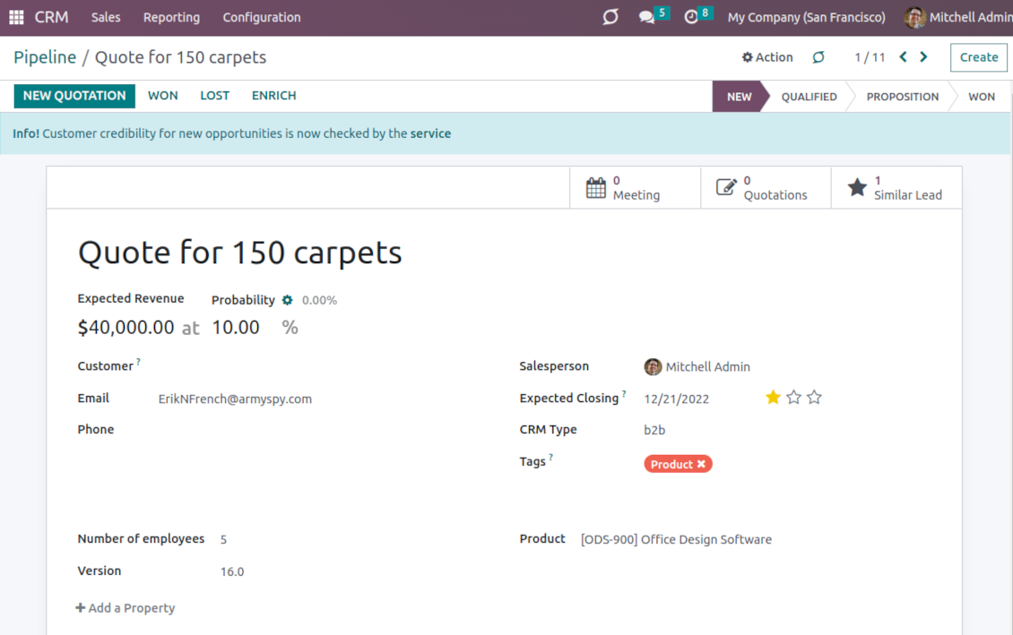 CRM smart alarms