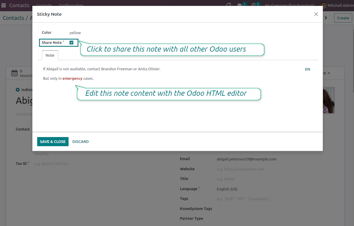 Update Odoo stickers
