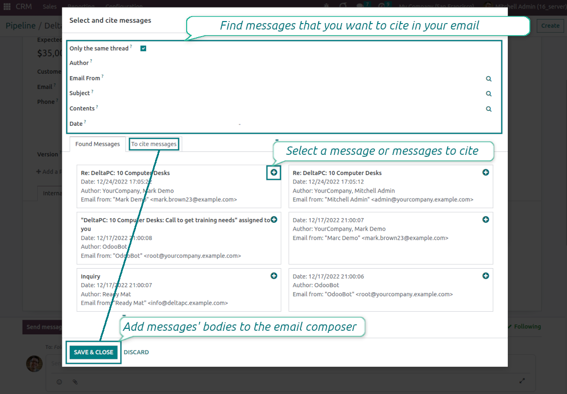 Odoo messages search wizard
