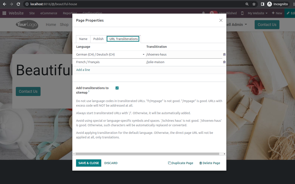 Translate Odoo website addresses in a few clicks