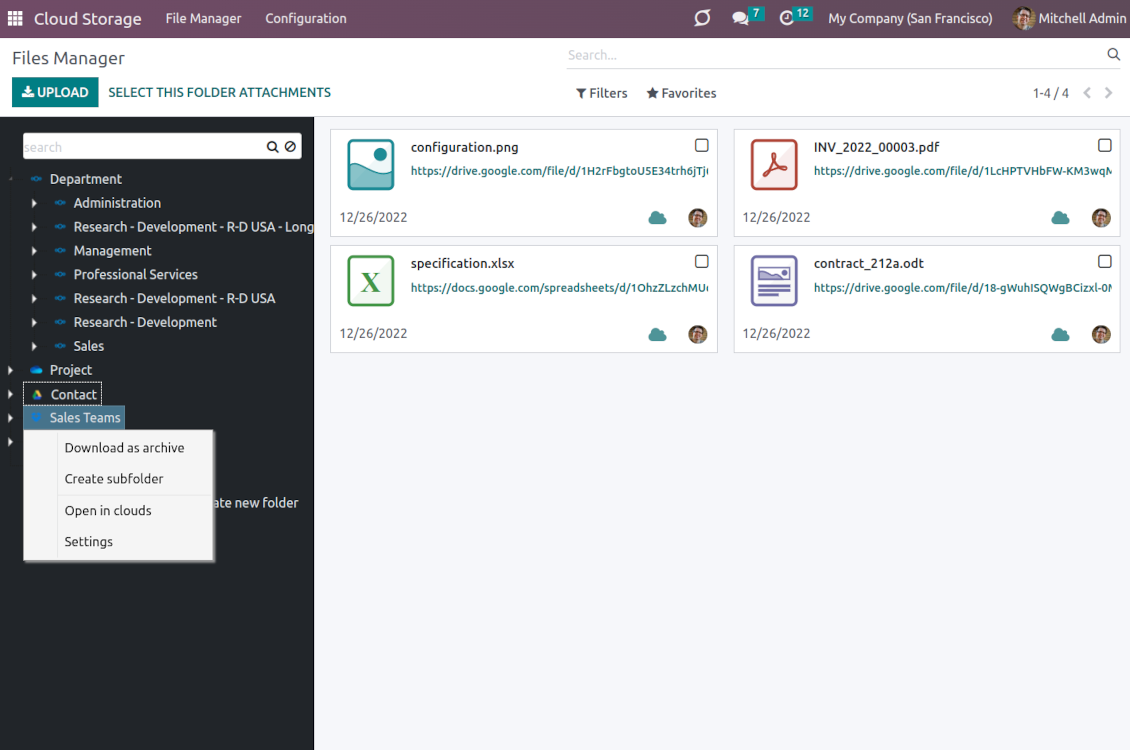 Odoo attachments: DMS