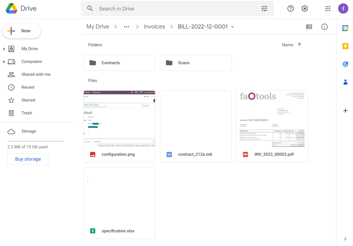 Document-related folder in Google Drive