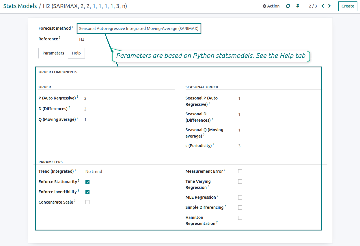 Stats model: SARIMAX example