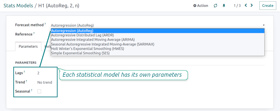 Statsmodel settings