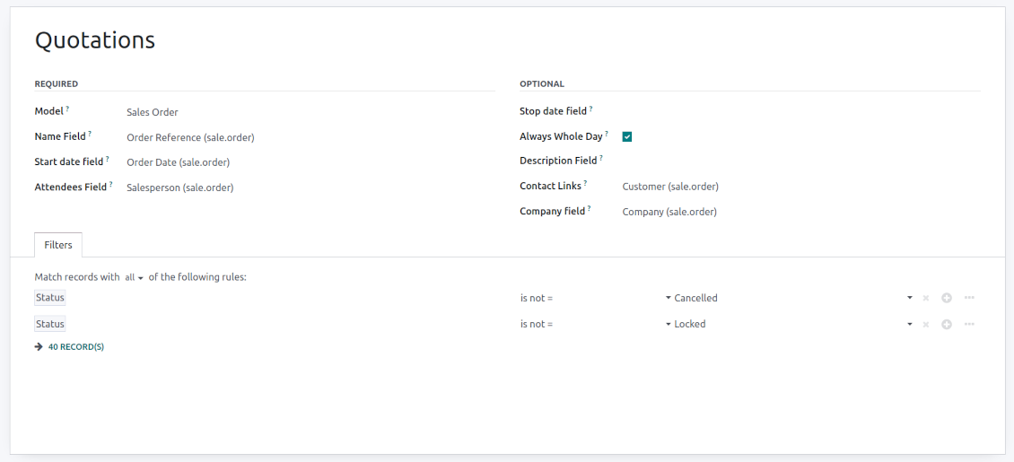 Odoo sales orders joint calendar