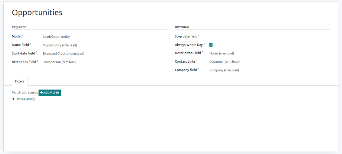 Odoo CRM super calendar