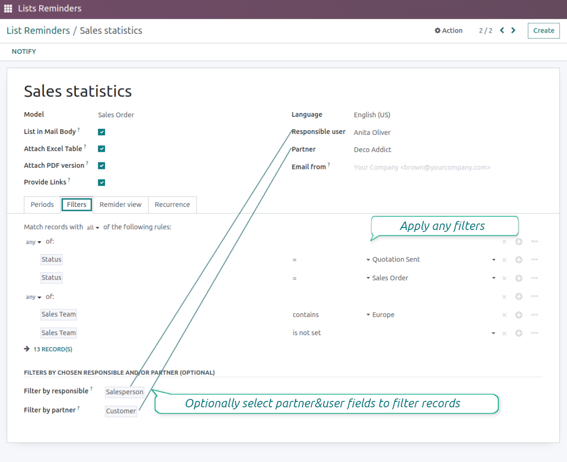Dynamic Odoo records filter