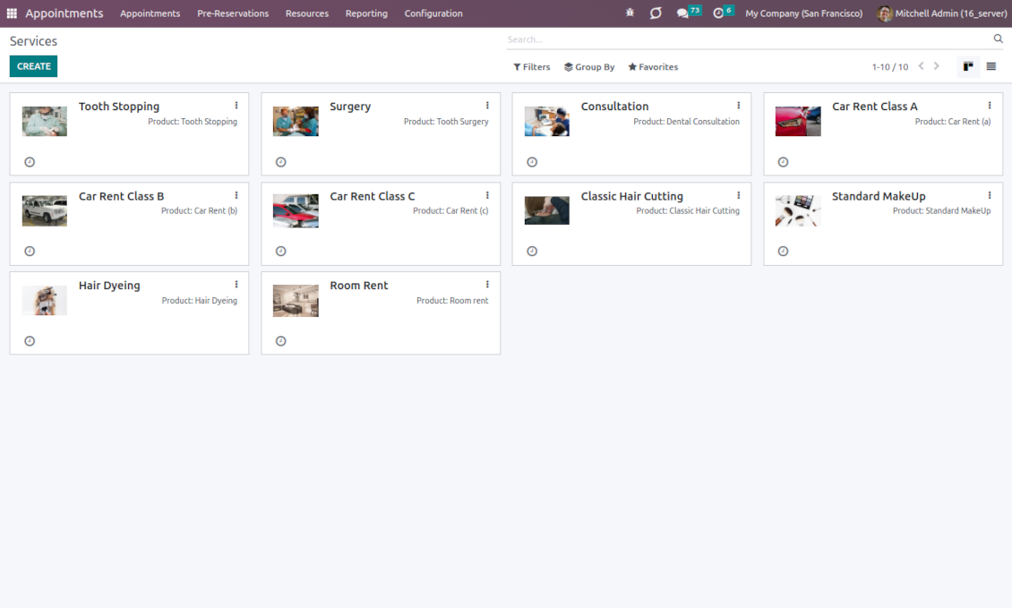 An unlimited number of Odoo service businesses