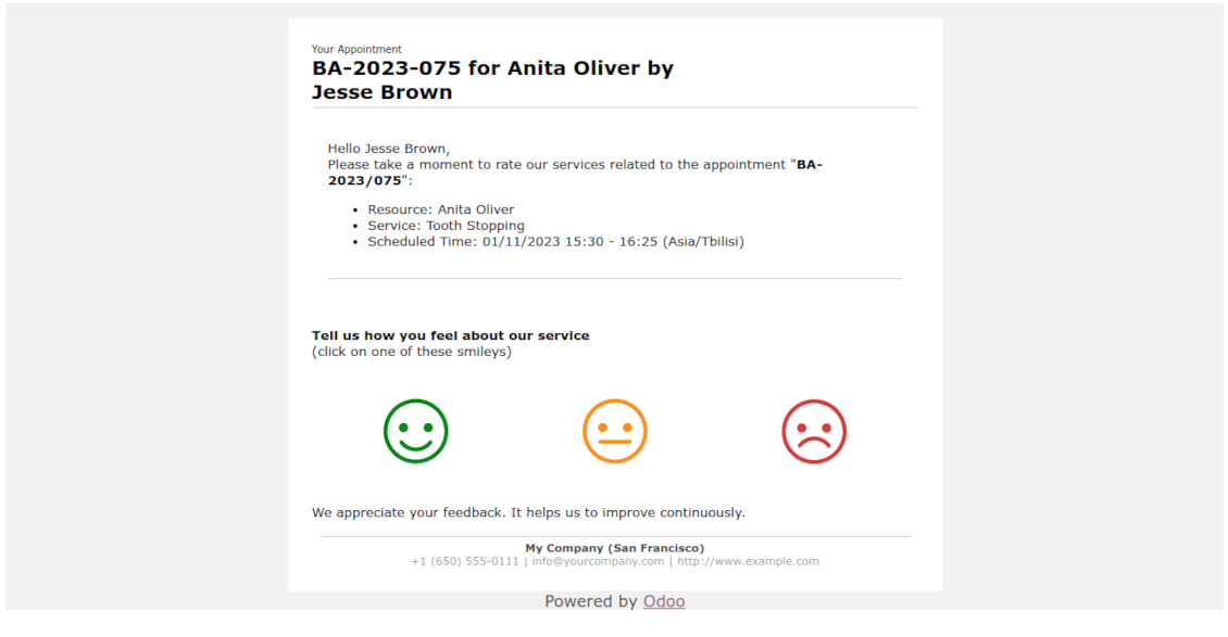 Booking review request