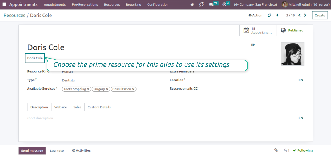 Appointment resource aliases
