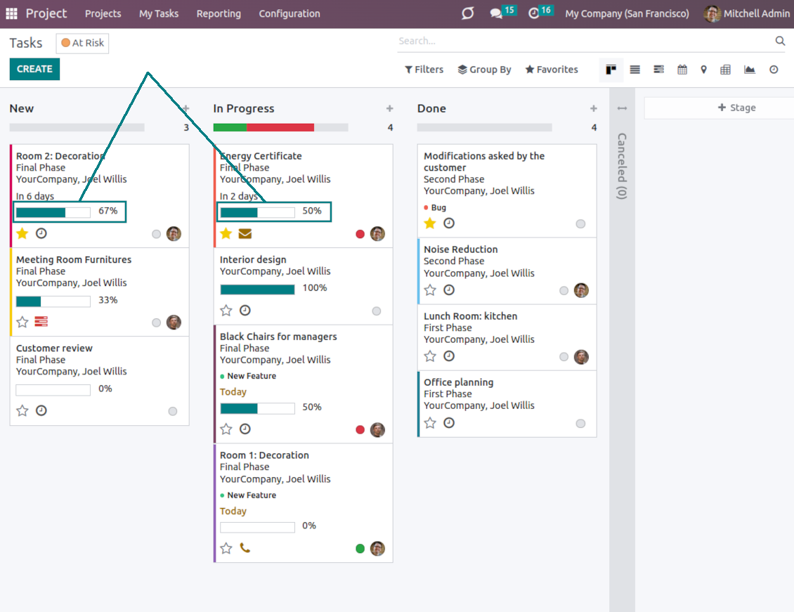 Check actions' progress