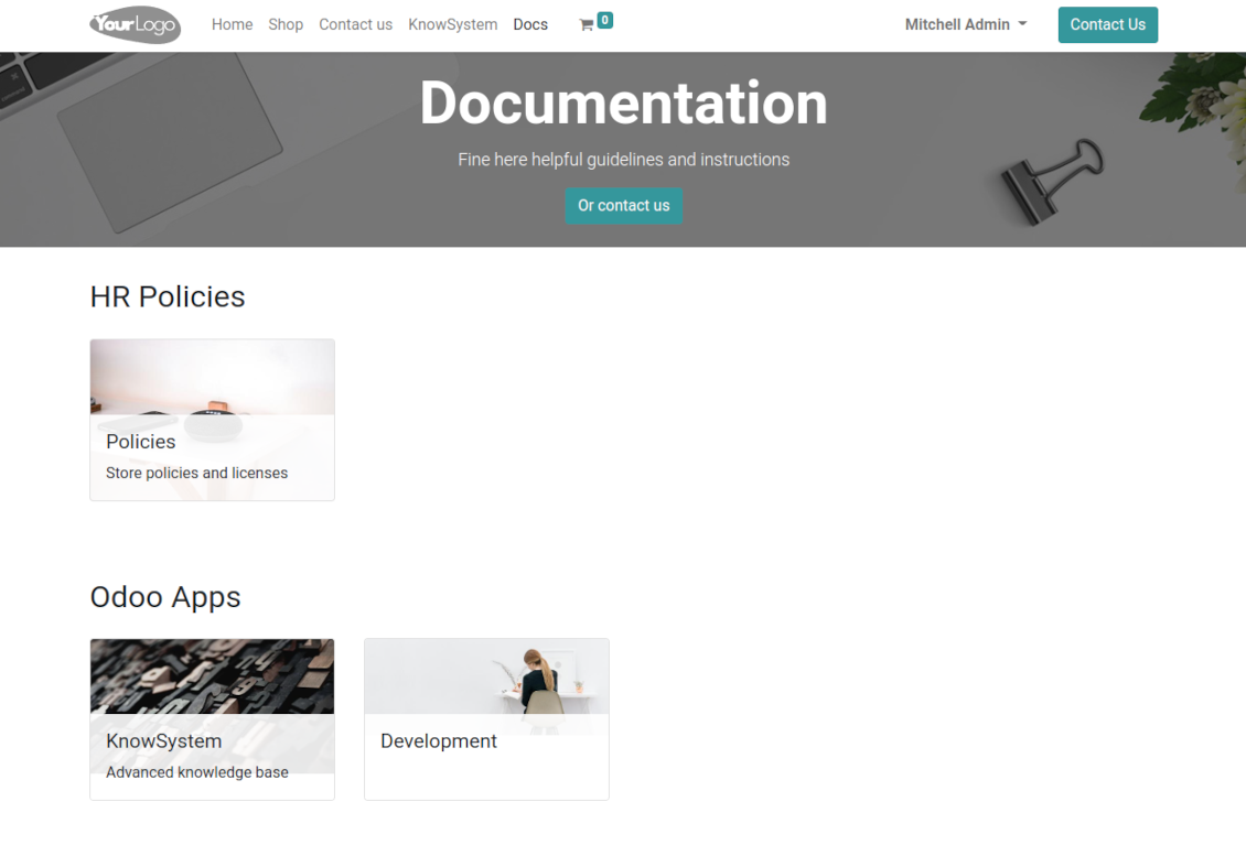 Documentation sections overview