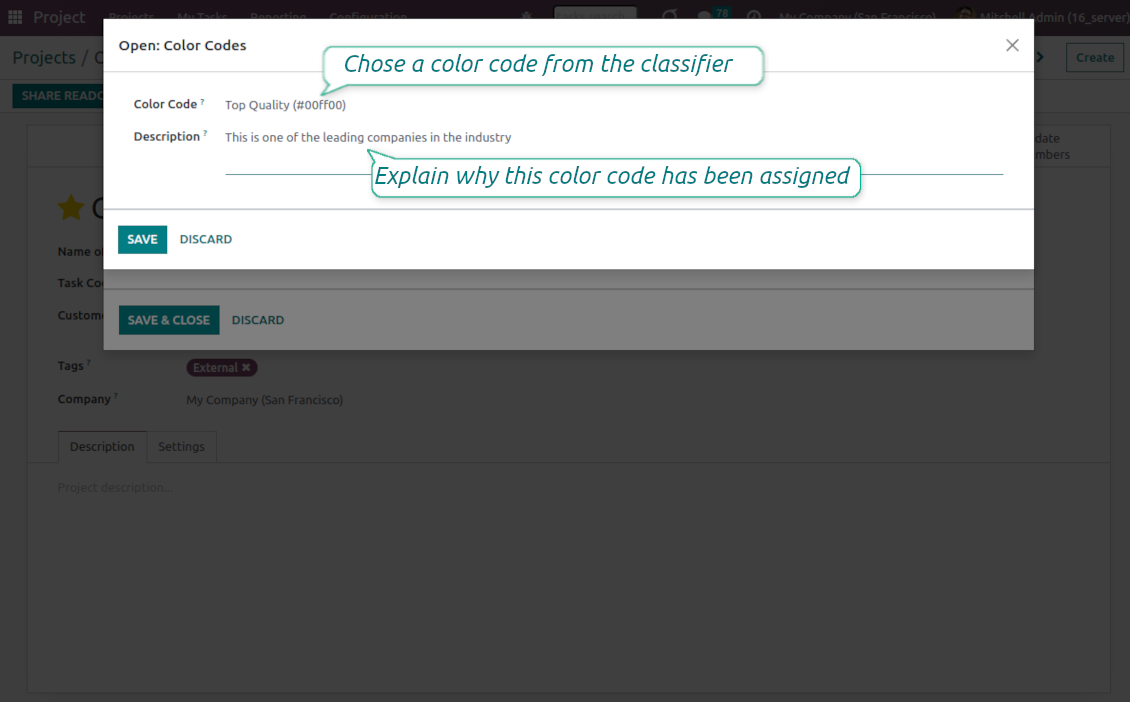 Color code: partner notes