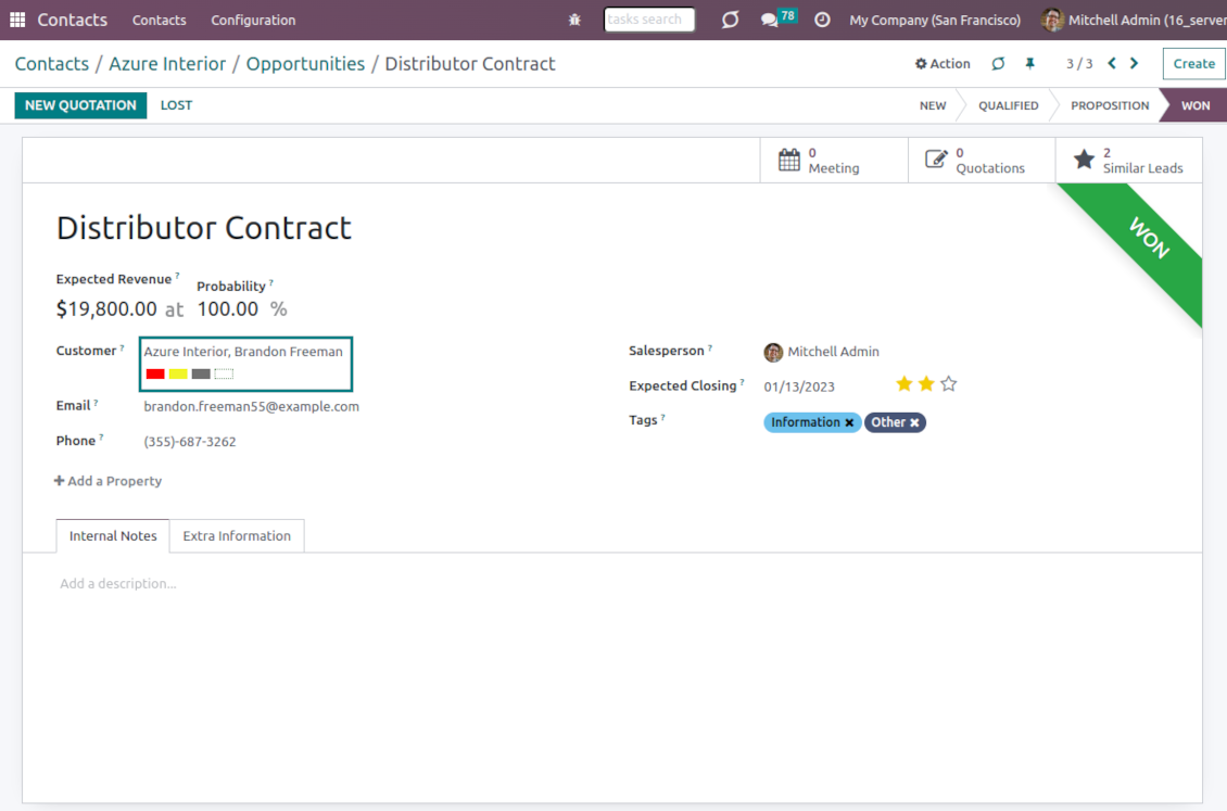 CRM: customer color codes