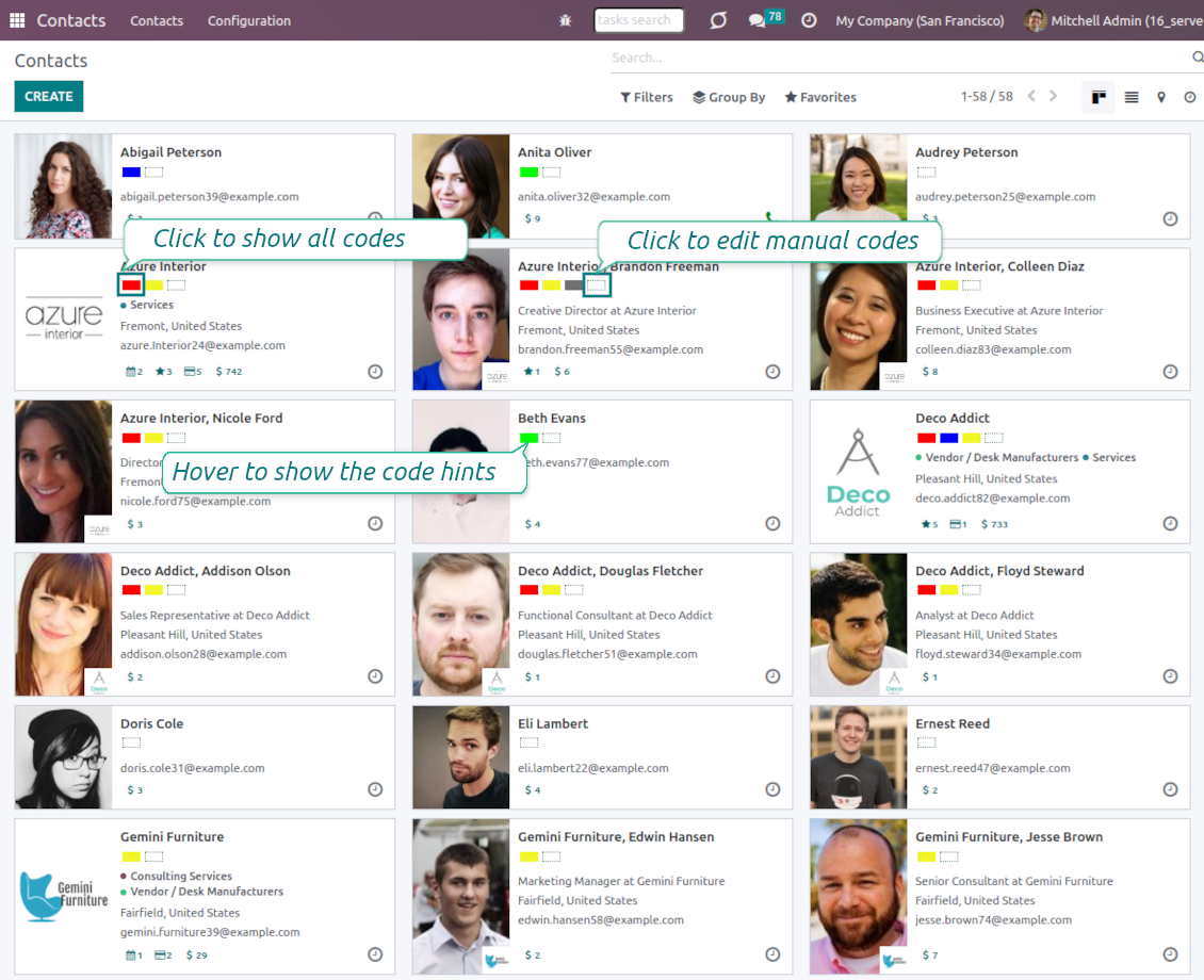 Kanban color codes management