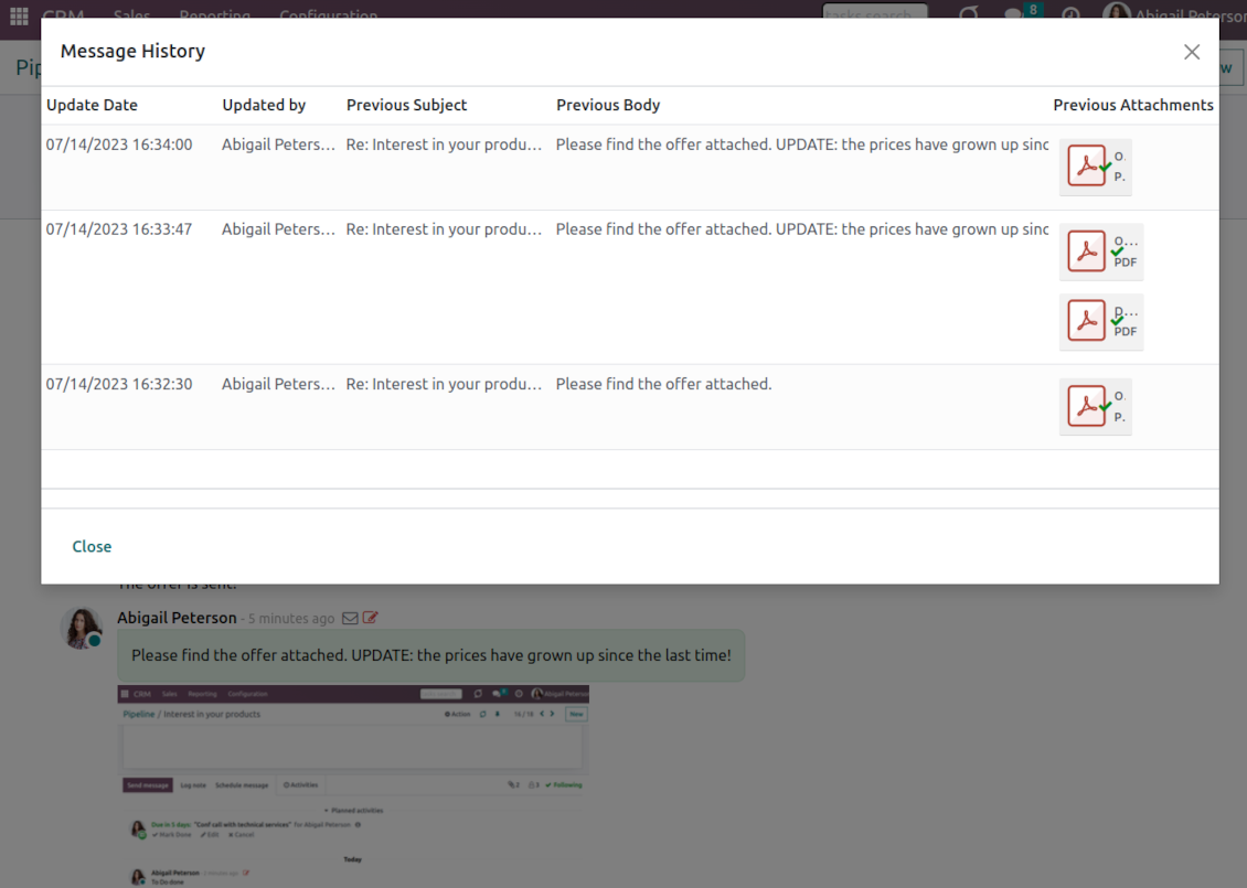 Message editing logs