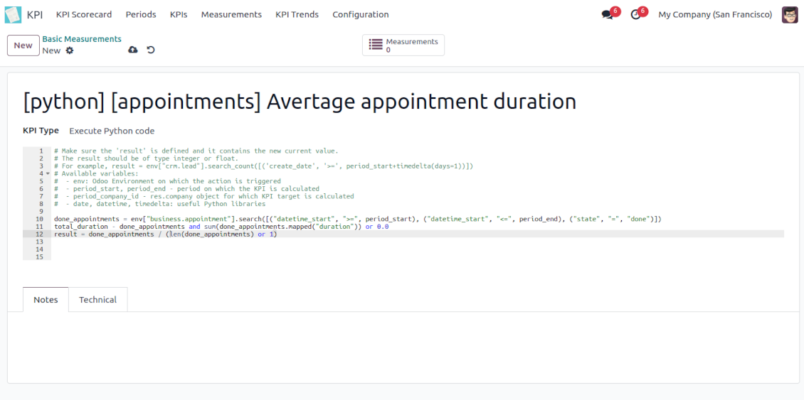 Python code basic measurement