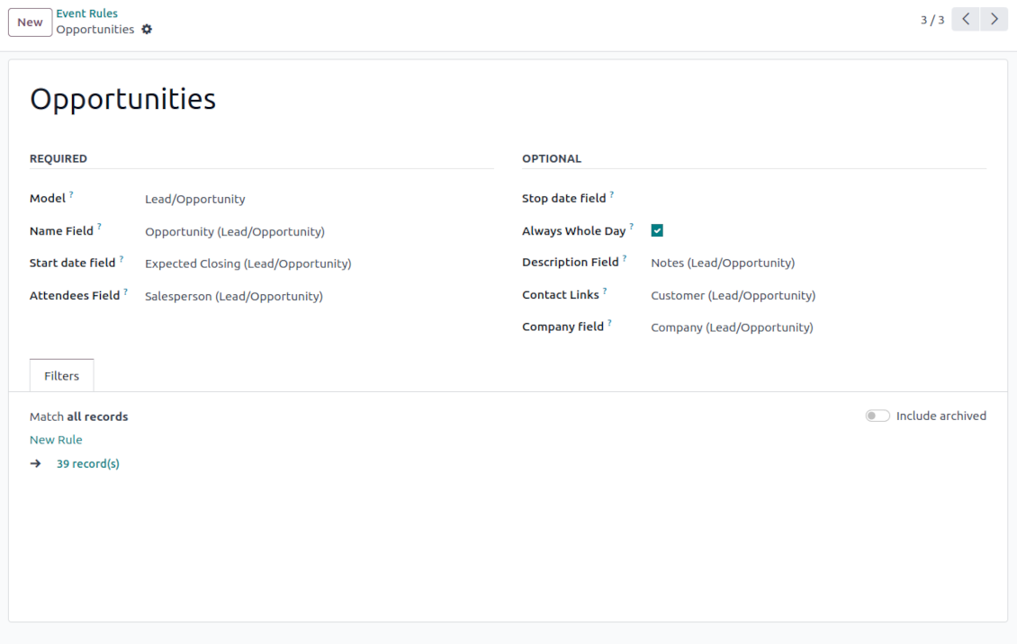 Odoo CRM super calendar