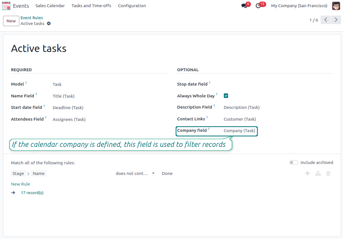 Shared rules for Odoo records