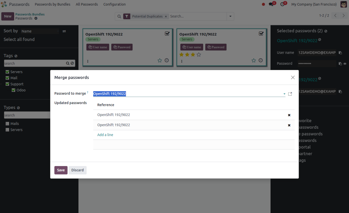 Passwords merging tool
