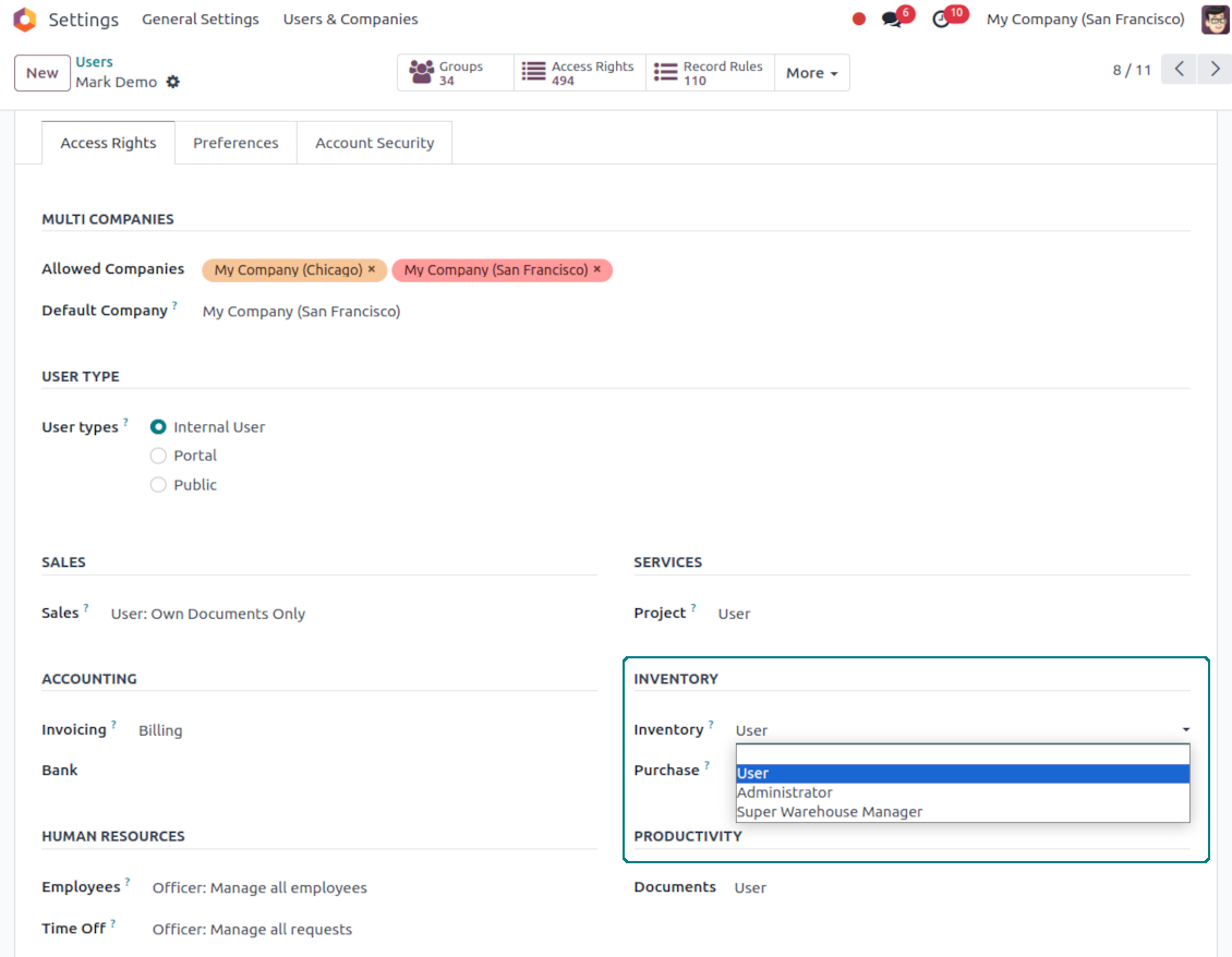 Odoo super warehouse manager