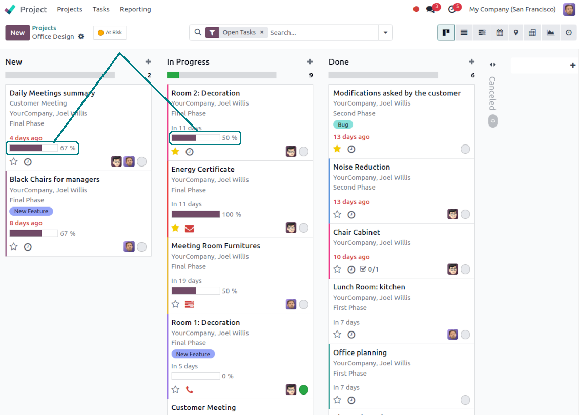 Check actions' progress