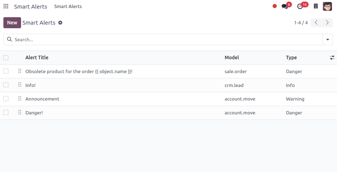 List of configurable Odoo warnings