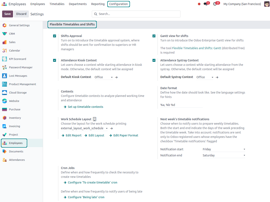 Odoo HR settings