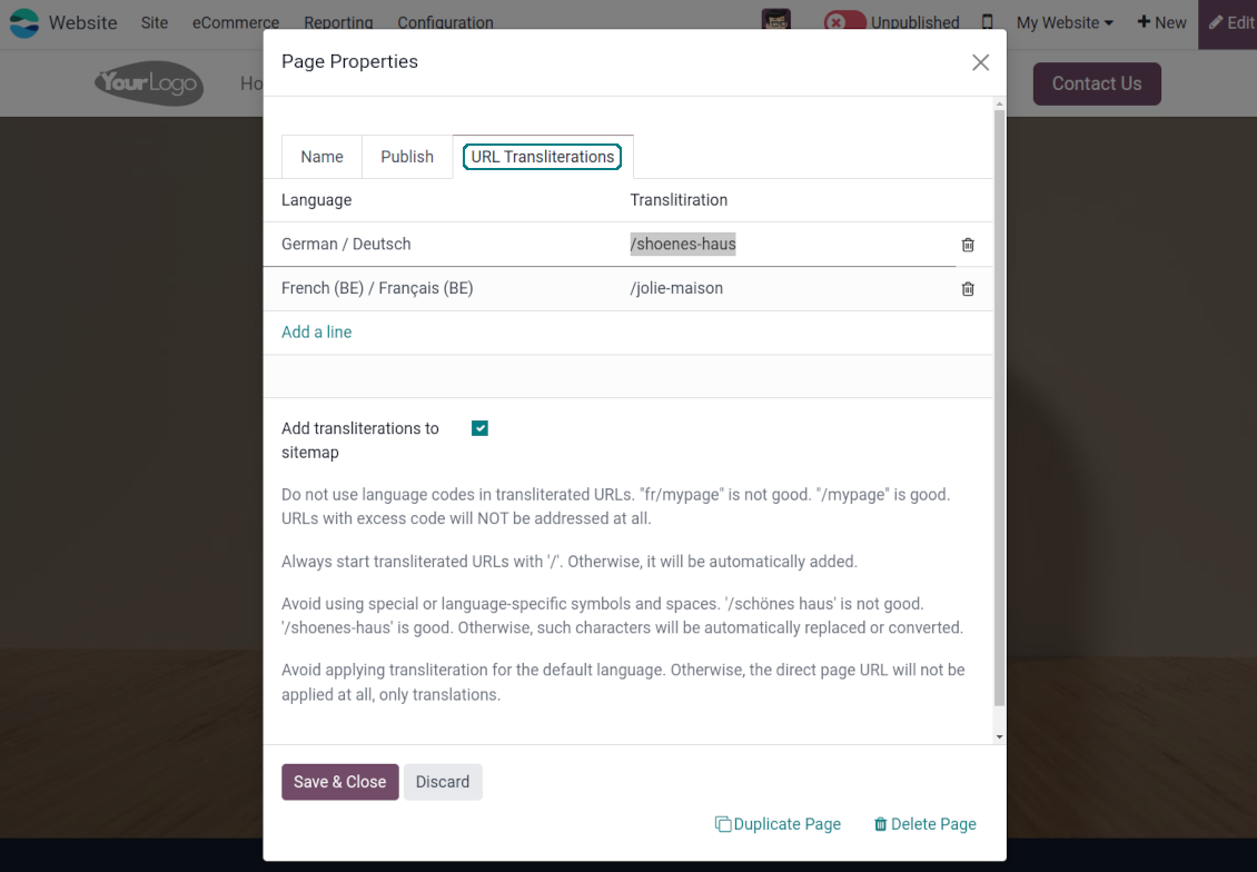 Translate Odoo website addresses in a few clicks