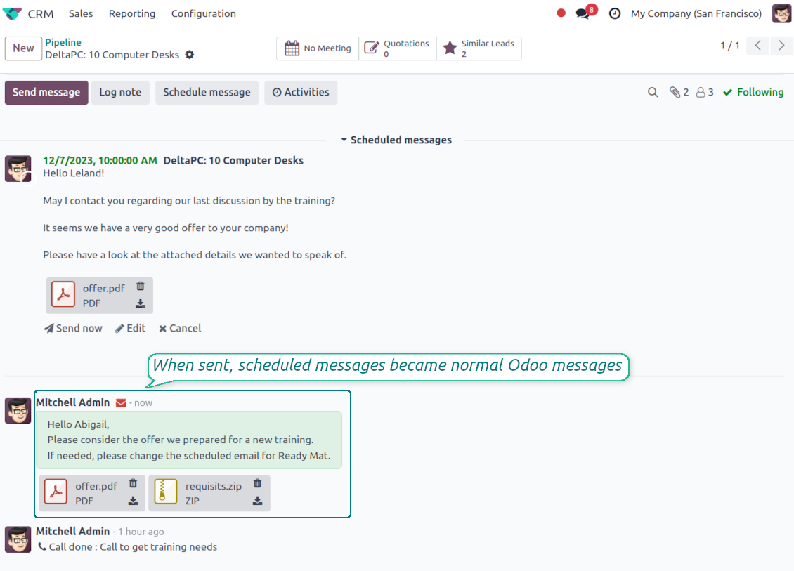 Delayed emails in Odoo chatters after sending