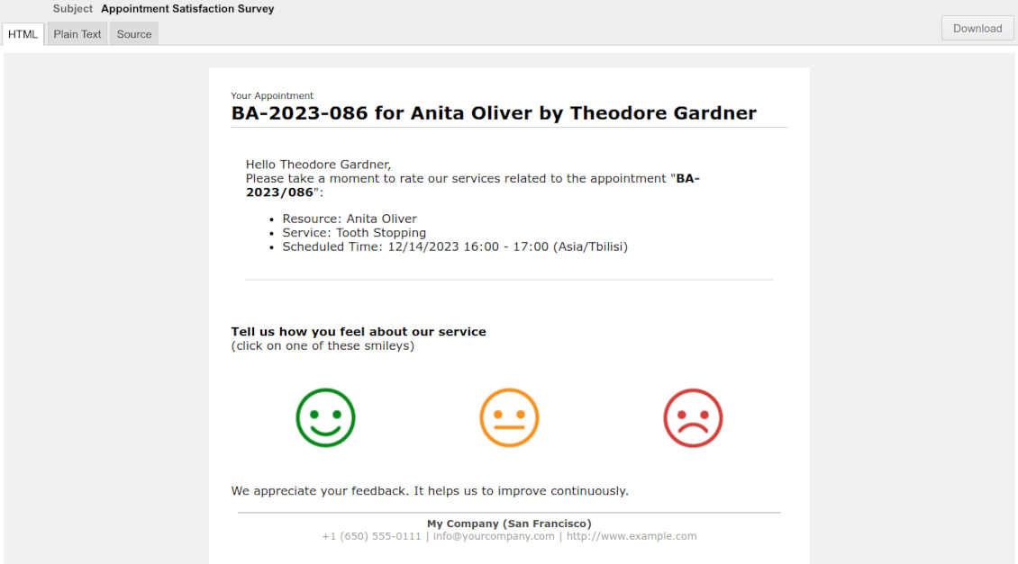 Booking review request