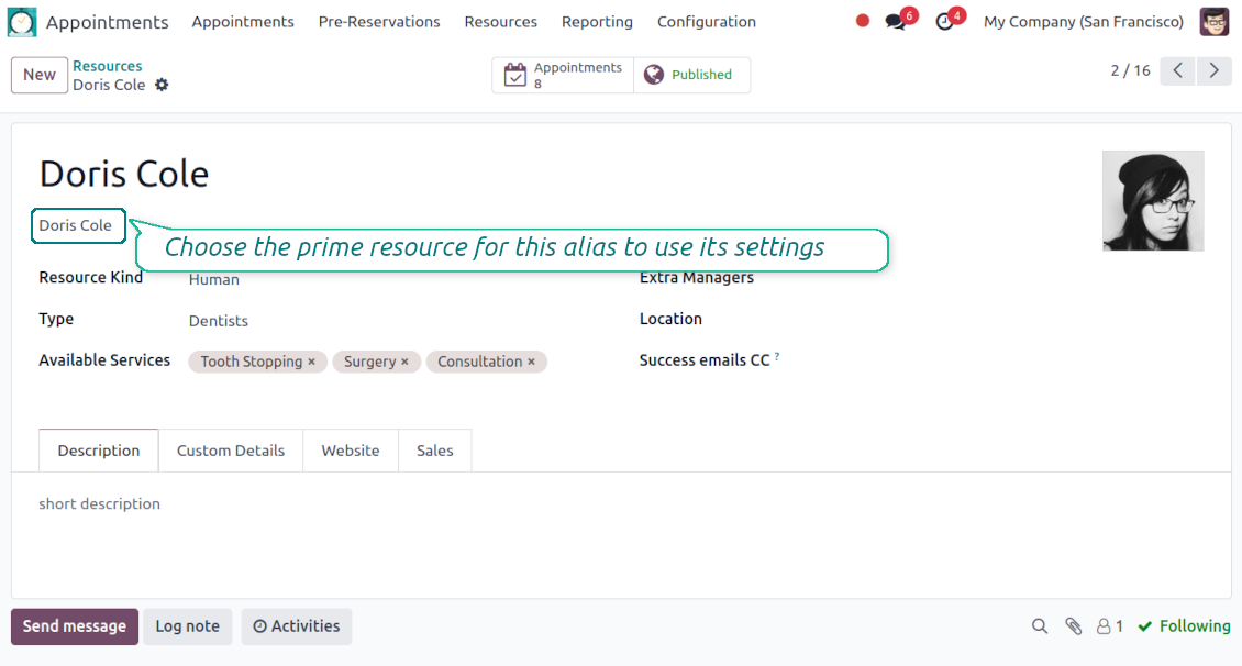 Appointment resource aliases