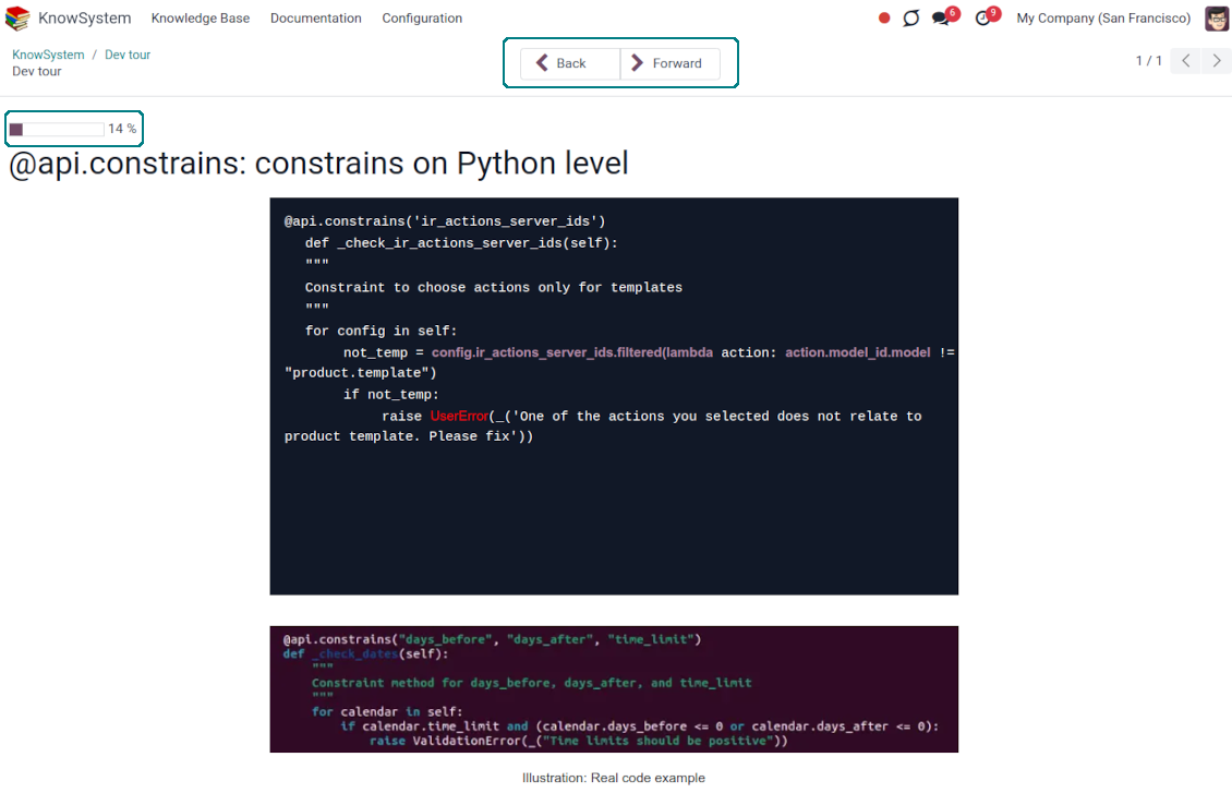 Configure Odoo learning tours
