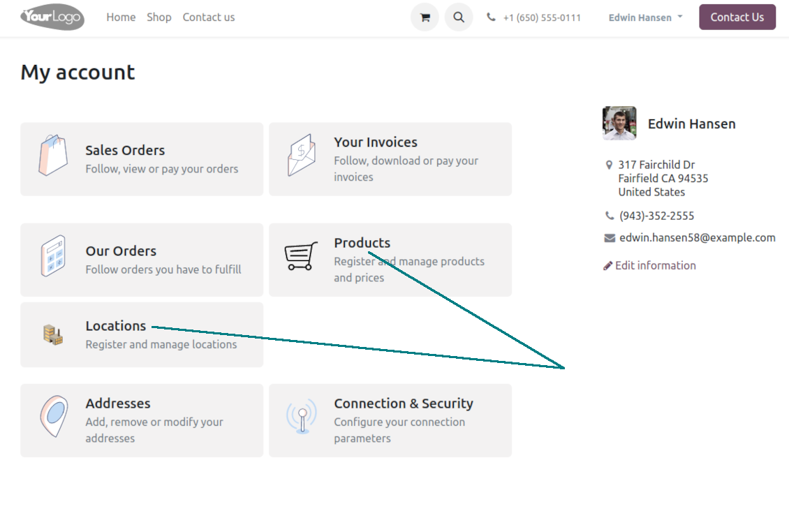 The main page of the supplier portal