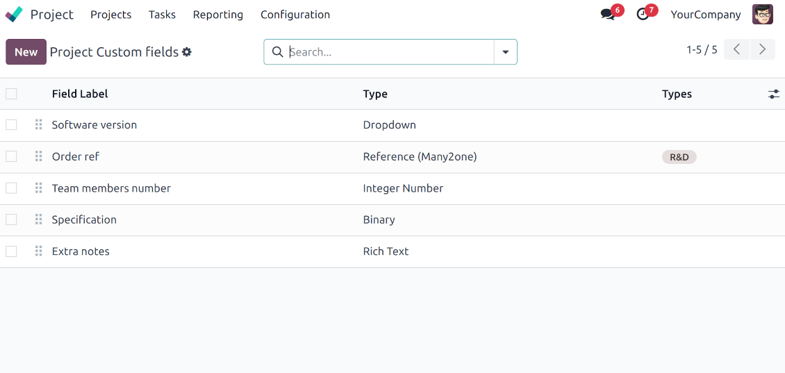 Customize inputs of Odoo projects