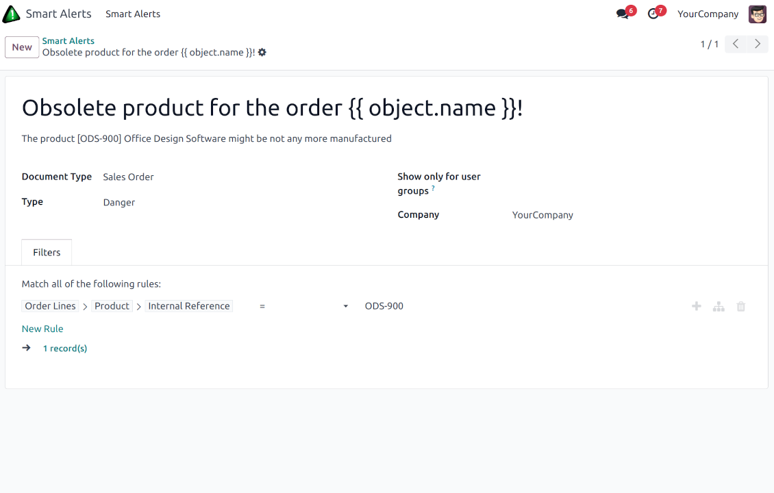 Sale order warnings