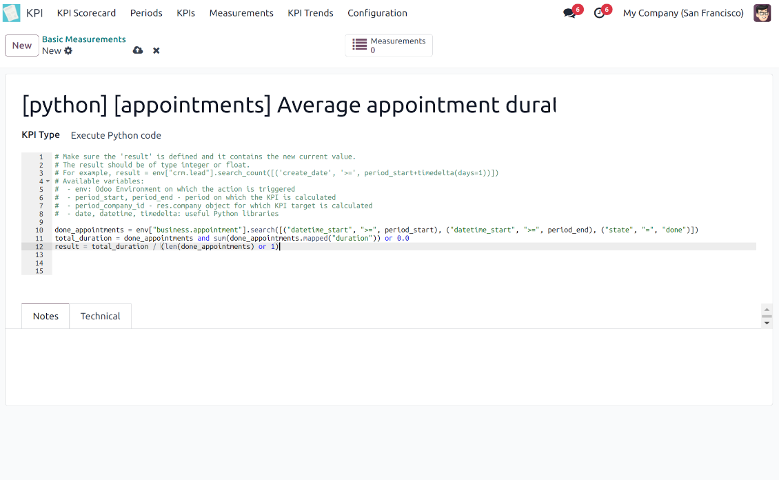 Python code basic measurement