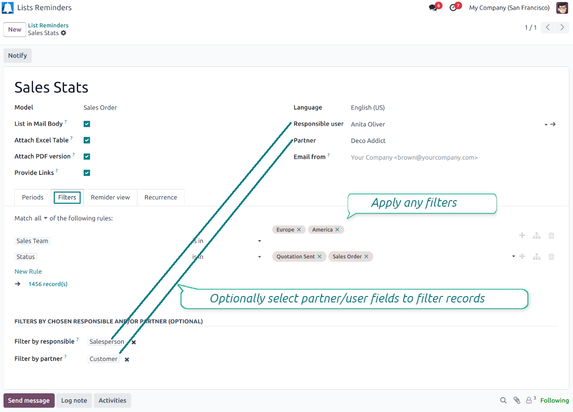 Dynamic Odoo records filter
