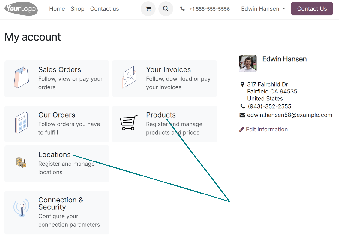 The main page of the supplier portal