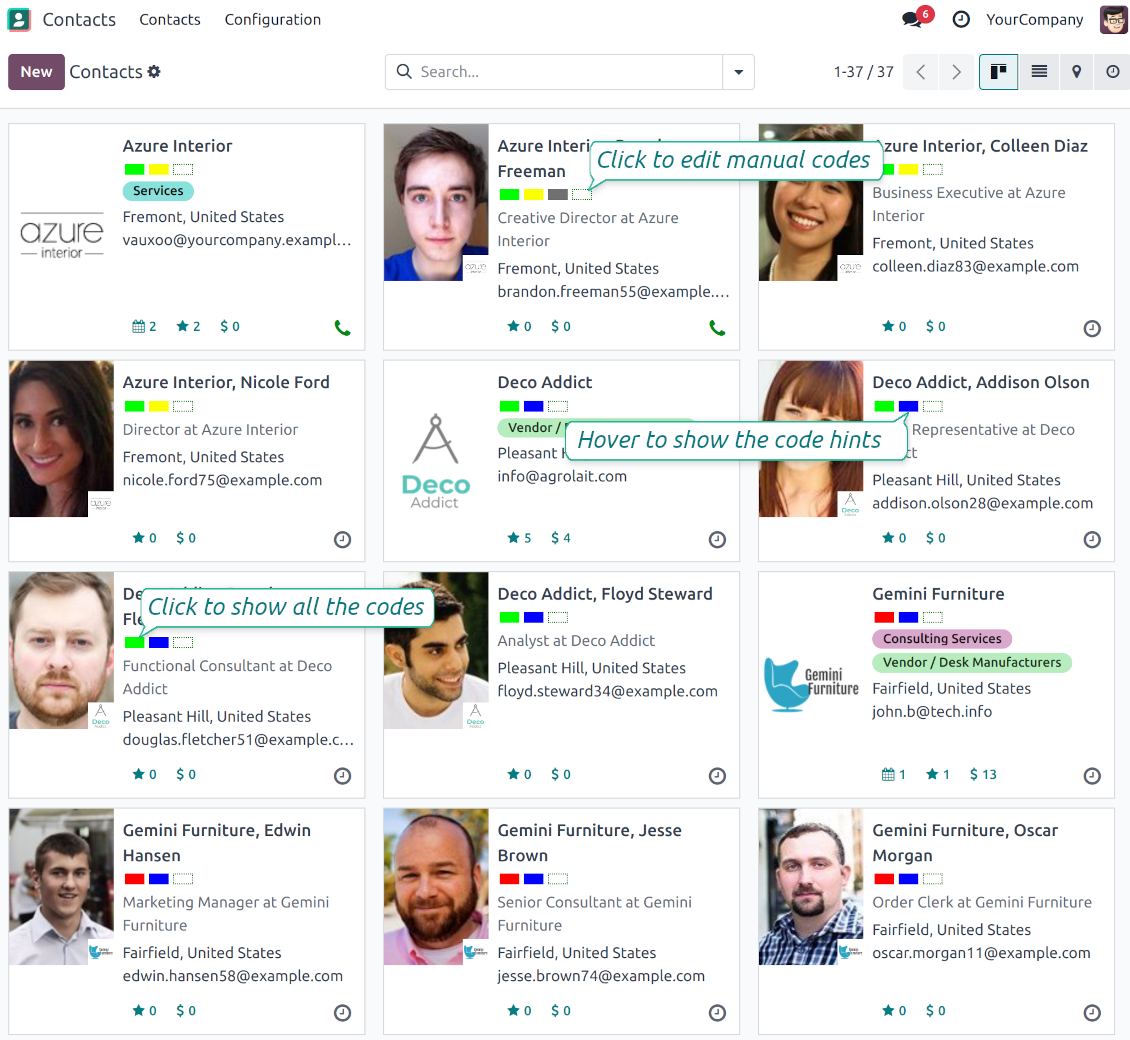 Kanban color codes management