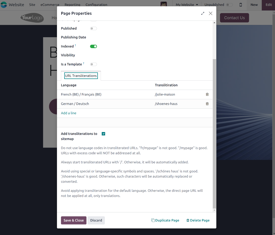 Translate Odoo website addresses in a few clicks
