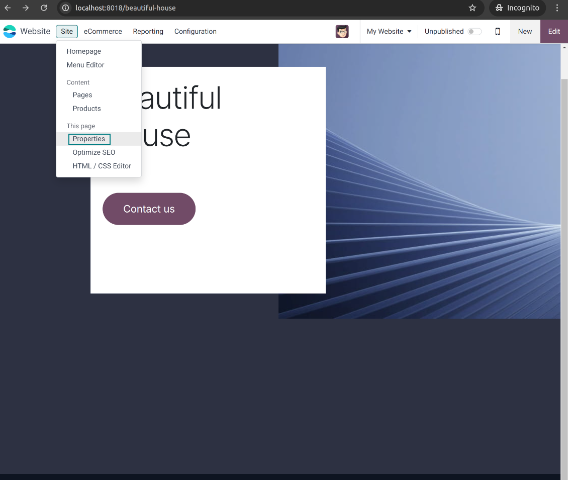 Page properties: URL translations