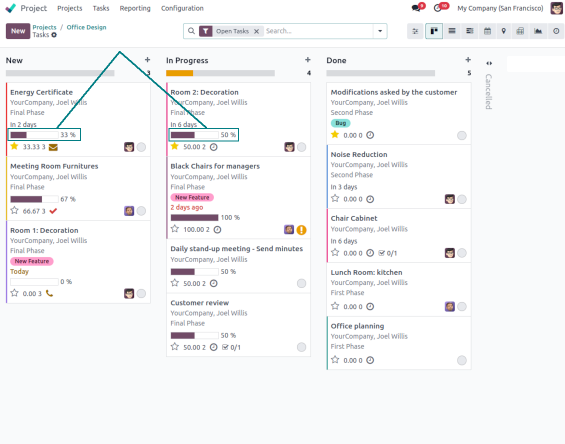 Check actions' progress