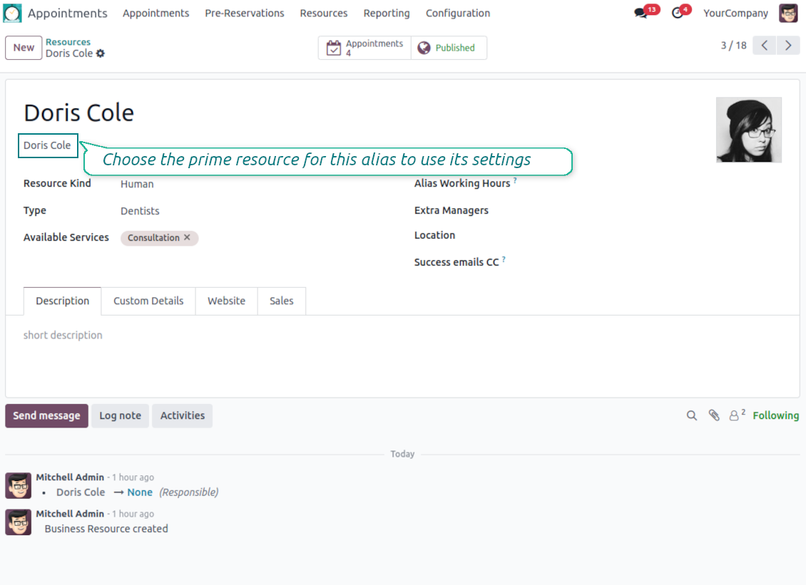 Appointment resource aliases