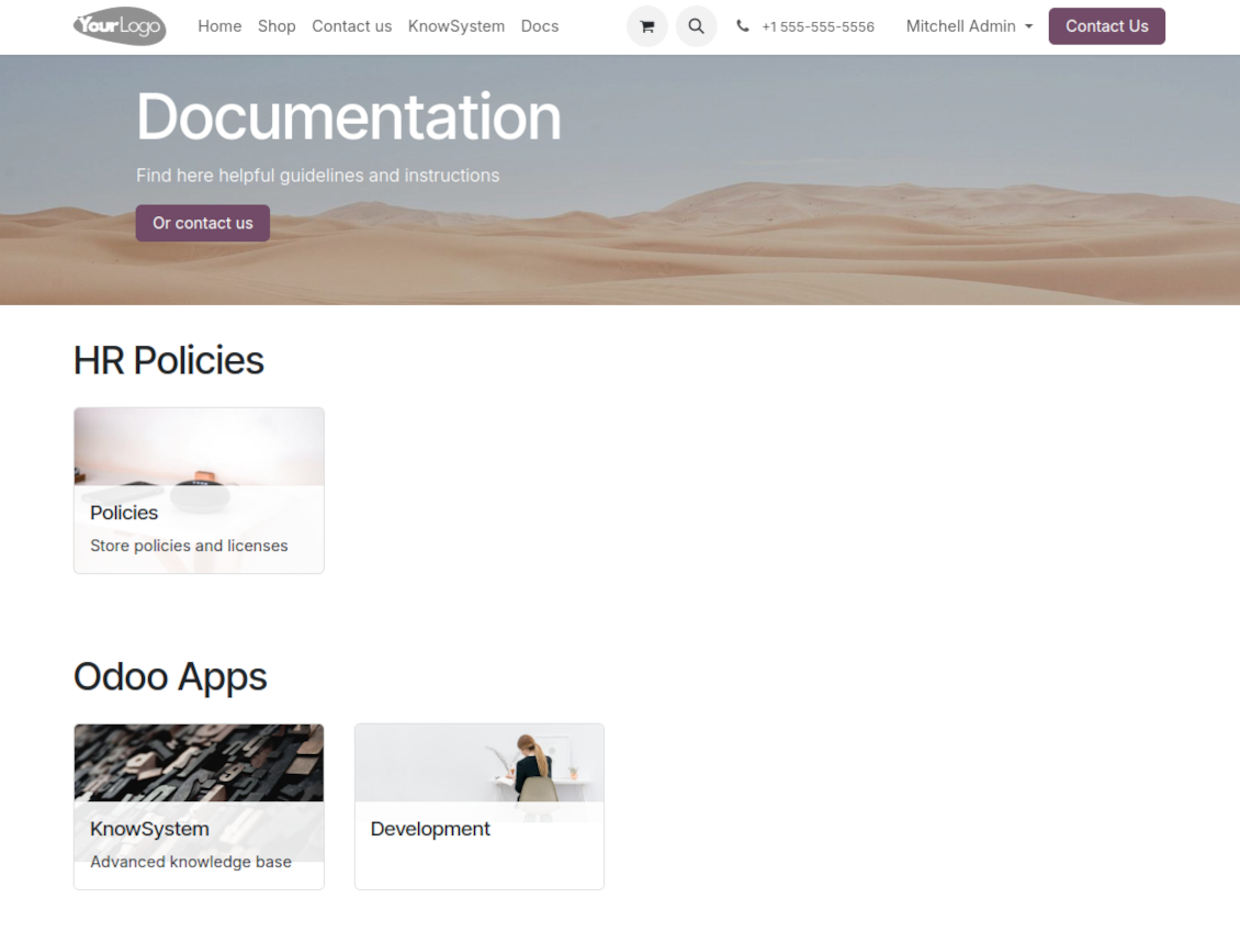 Documentation sections overview